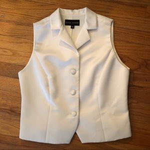 Satin white sleeveless top